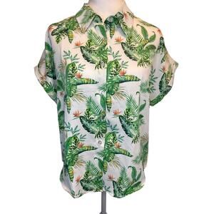 Jon & Anna Contemporary size MEDIUM tropical button up Hawaiian foliage plant